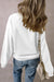 Plain white loose crew neck fleece sweatshirt