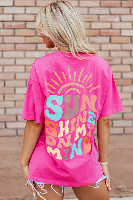 T-shirt graphique SUNSHINE ON MY MIND rose vif