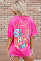 T-shirt graphique SUNSHINE ON MY MIND rose vif