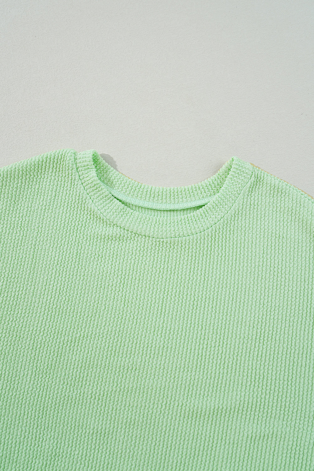 Moonlight Jade - Solid Cord Drop Shoulder Ribbed Sweater Top