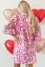 Mini-Robe Babydoll Ample cut with pink leopard print