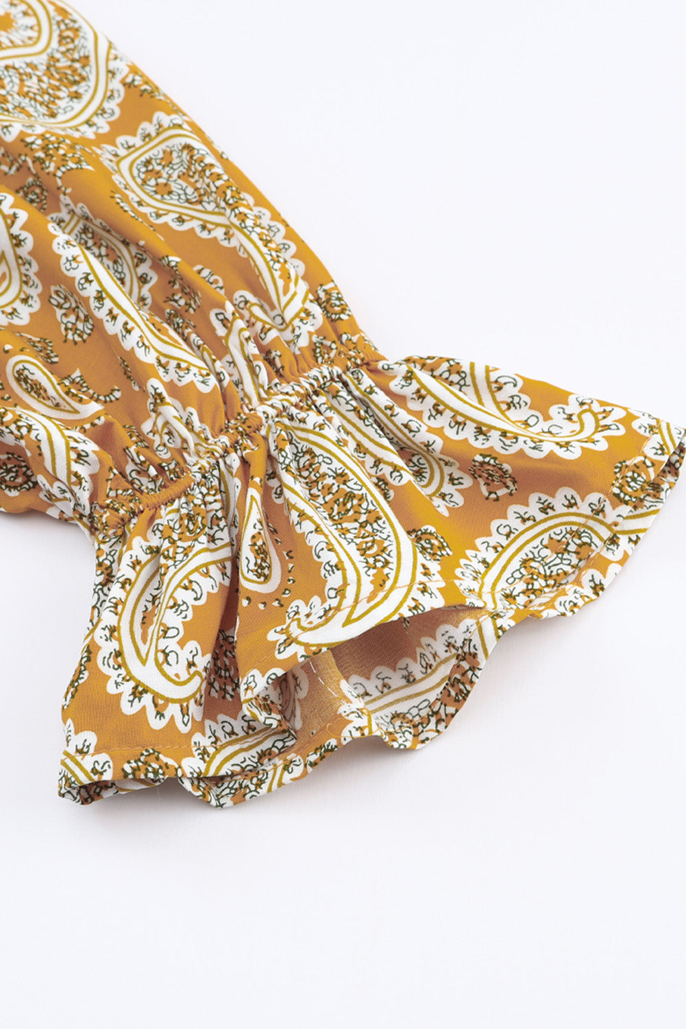 Abito floreale floreale di Boho Paisley Giallo Paisley