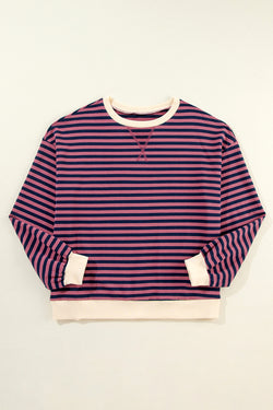 Over-dimensional sweatshirt with red stripes *