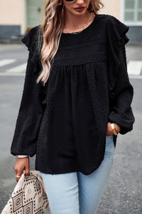 Black blouse with long sleeves *