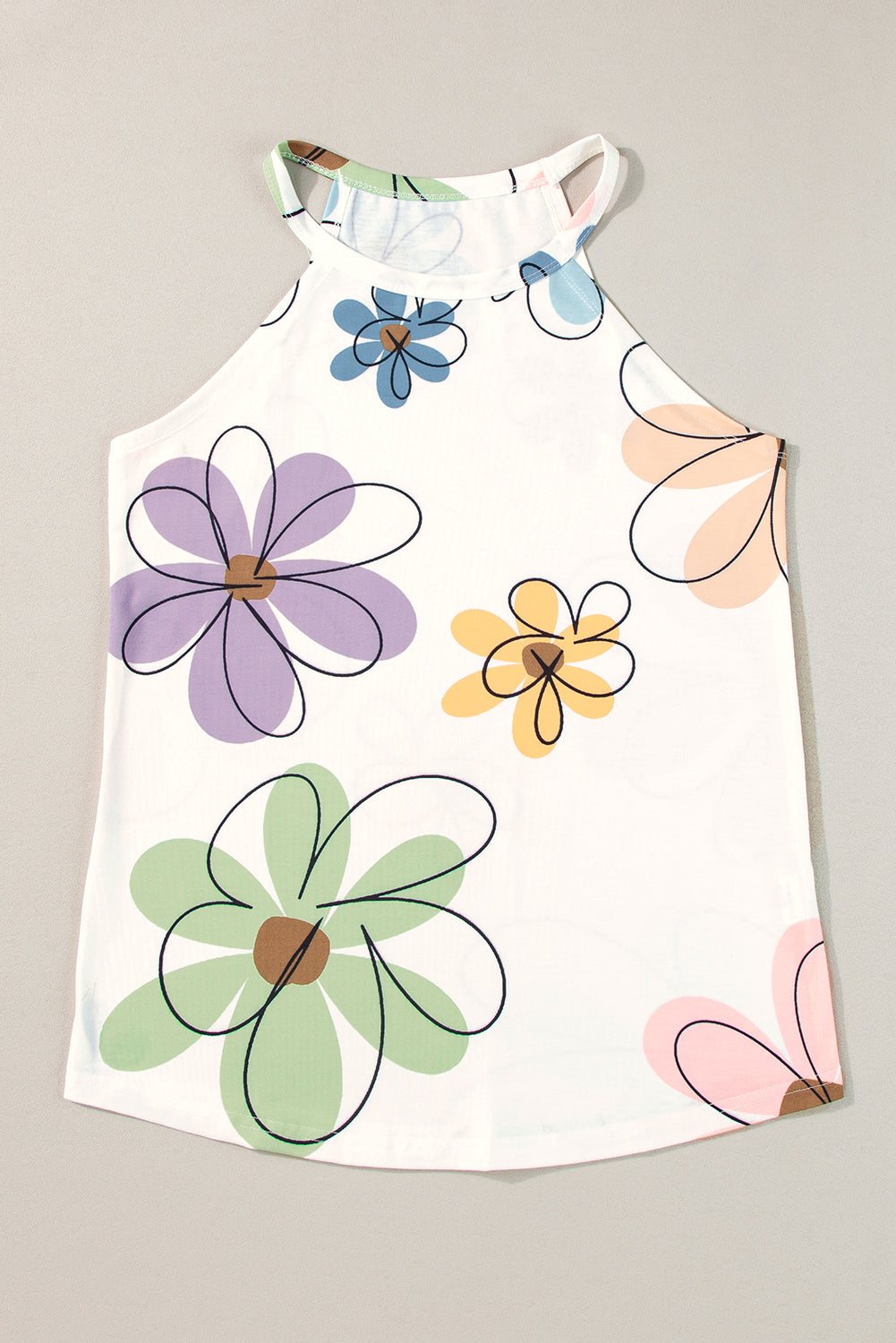 Débardeur beige à fleurs douces-A WOMAN WE LOVE