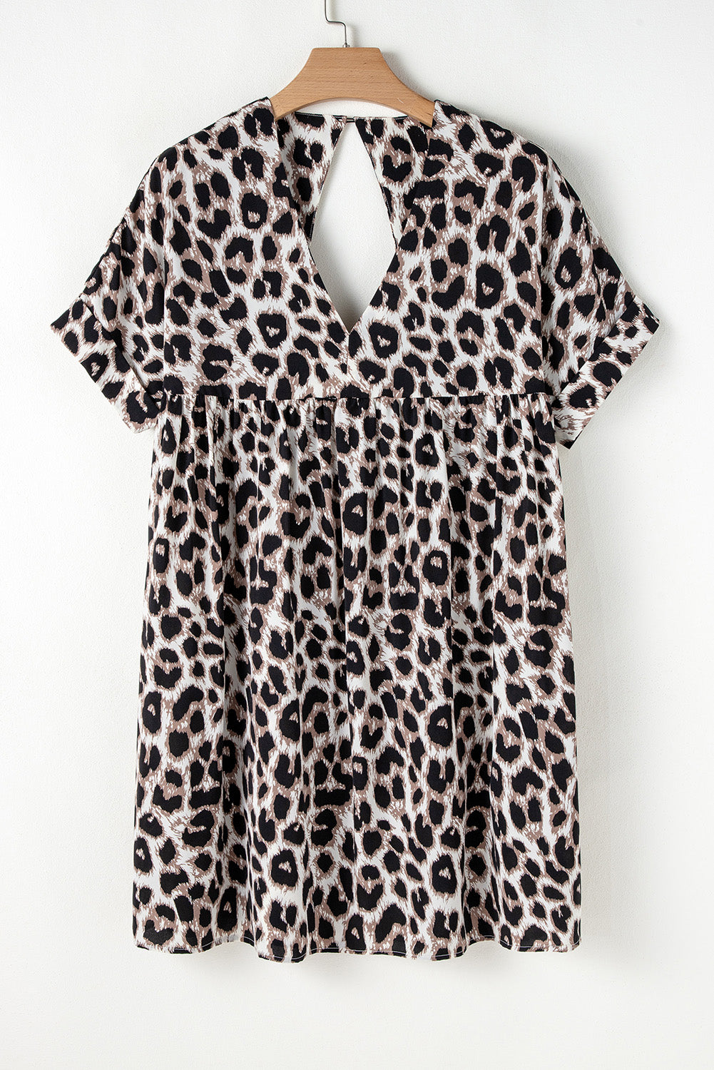 Khaki mini-Robe with Guépard print *
