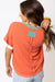 V-neck t-shirt with exposed seams *