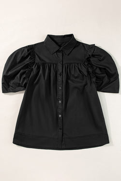 Black -free shirt with puffy sleeves