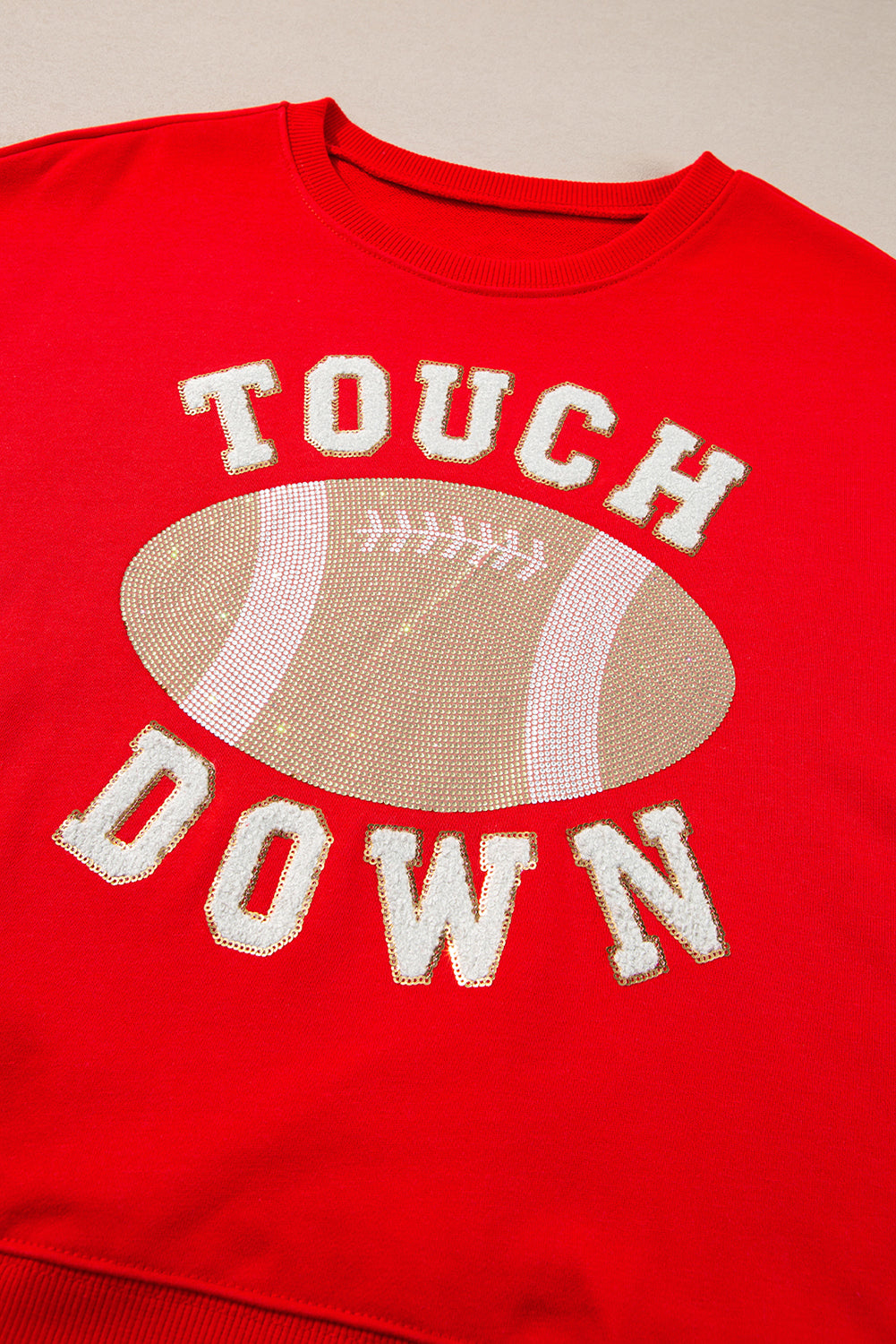 Sweat-shirt à capuche avec graphique de football TOUCH DOWN rouge ardent