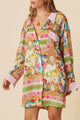 Long sleeve buttoned shirt dress and floral print *