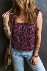 Débardeur fleuri à bretelles et volants Rose Boho-A WOMAN WE LOVE