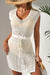 Robe de plage beige en tricot ouvert *