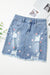 Mini-skirt in old man with shimmering heart pattern beautiful blue blue