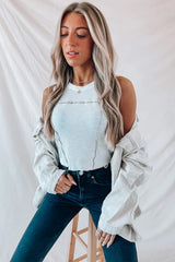Débardeur côtelé blanc à coutures contrastées-A WOMAN WE LOVE