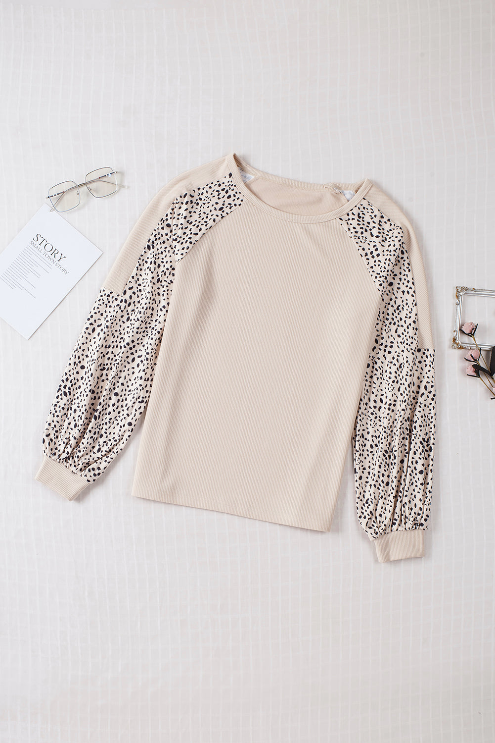 Top tipo jersey con estampado de leopardo