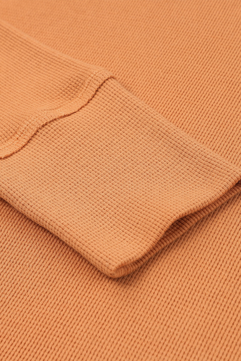 Top henley de punto tipo gofre naranja