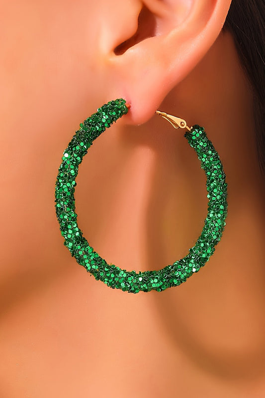 Boucles d'oreilles à paillettes audacieuses à la mode St. Patricks vert foncé