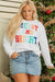 White sweatshirt in twisted knitting Merry and Bright *