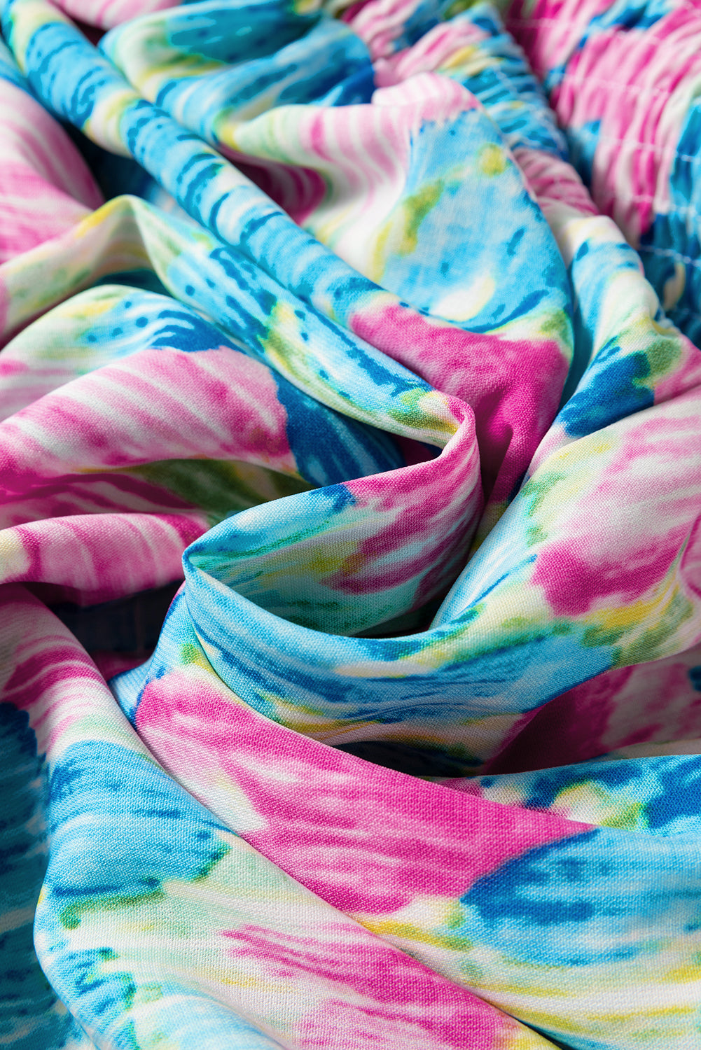Robe longue à imprimé floral et col carré froncé de grande taille bleu ciel