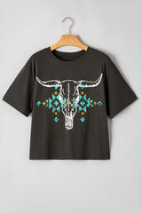 Vintage Gray Carbon Gray T-shirt with Taureau head *