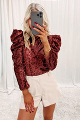 Haut Bordeaux à Sequins and Collar Collar *