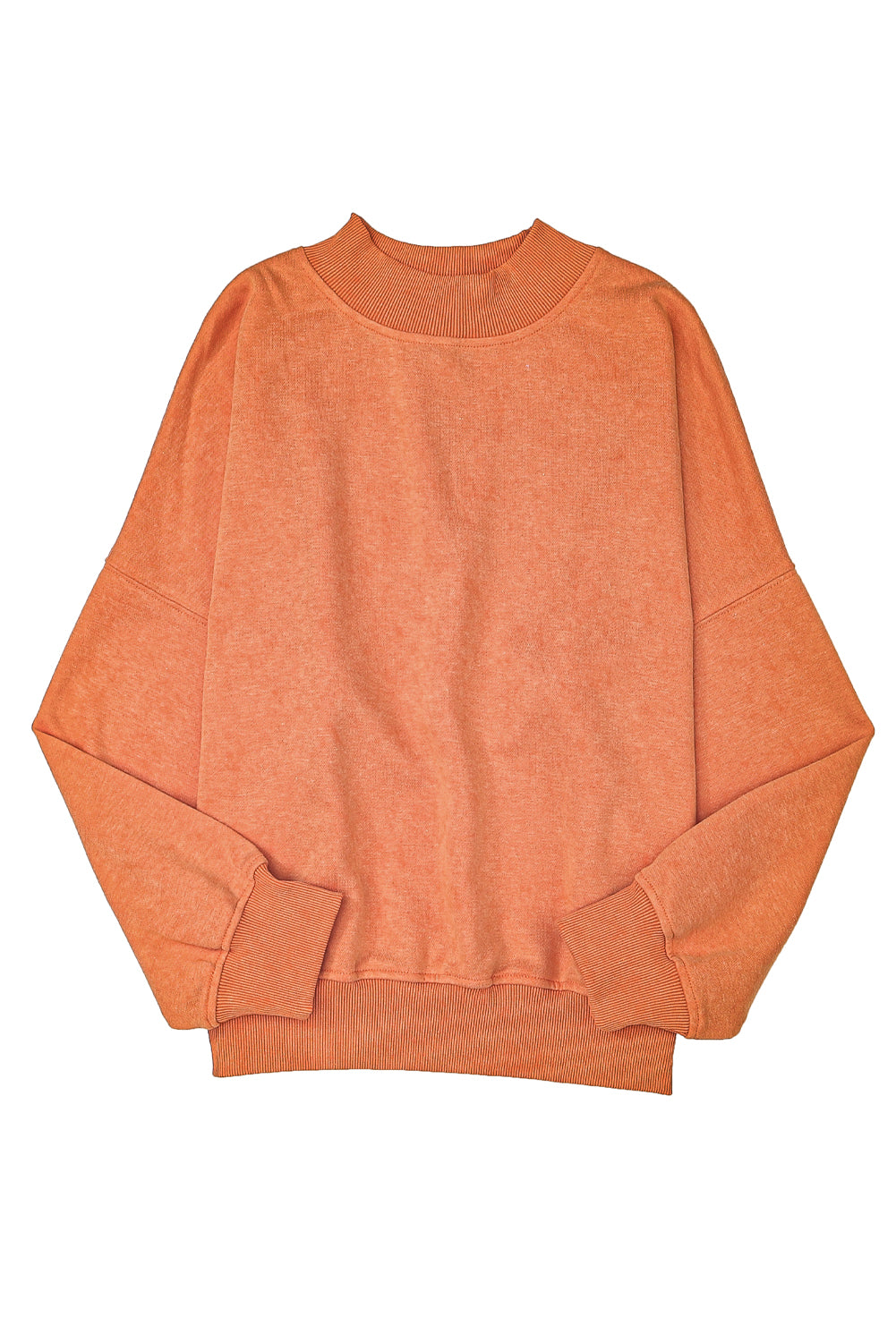 Orange Drop Schulter -Crew -Nackenpullover Sweatshirt