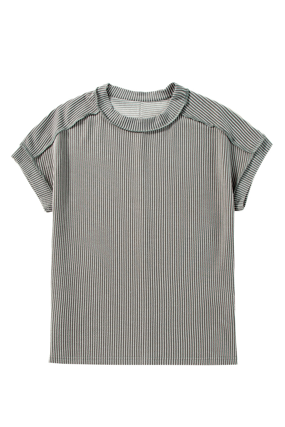 Camiseta de costura expuesta de tejido de textura gris medio