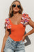 Orange ribbed knitting body with crazy sleeves *