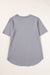 Medium gray t-shirt with clar in V and rounded hem with pockets