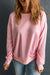 Classic solid pink crew neck sweatshirt