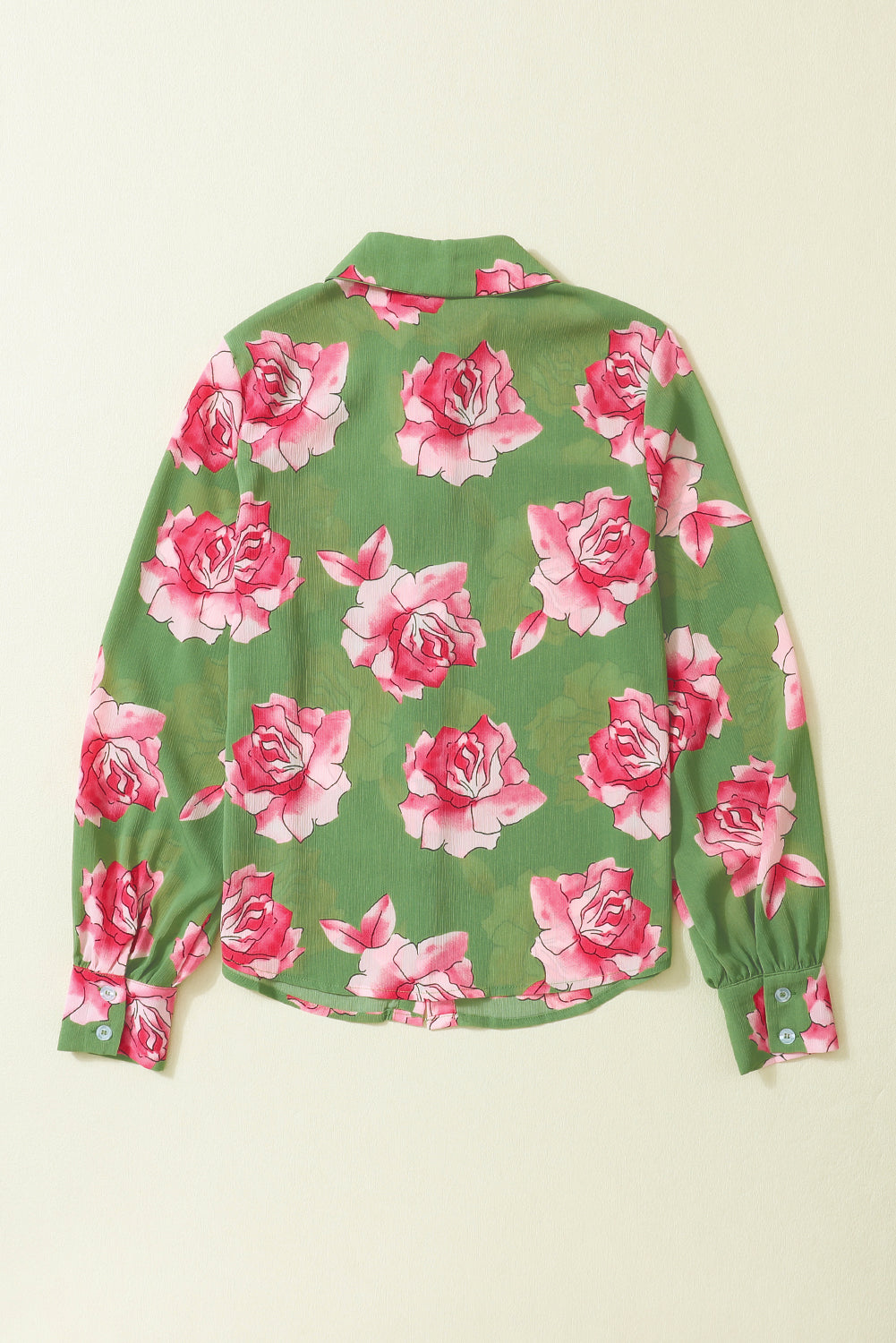 Chemise à manches bouffantes à imprimé floral vert vert