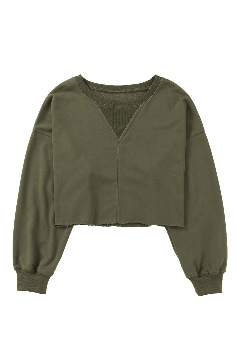 Sweat-shirt cuit à l'épaule verte