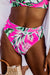 Medias de bikini texturizadas con estampado tropical rosa