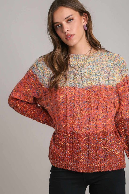 Pull tricoté boule de laine confettis colorés multicolores