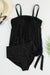 Black tank tank swimsuit in knitted hem with knot