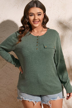 Henley Henley con Flog Verde Tamaño verde