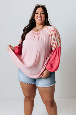 BLUSA CONTRASTING FLORAL POTHWORK *