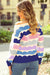 Drozing shoulder sweater and dark blue striped tank sleeves