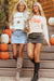 Apricot Boo Knit Pattern Drop Shoulder Ribbed Sweater