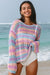 Purple Multi Stripe Open en tricot pour la plage *