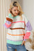 Multicolored striped drop shoulder sweater