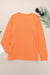 Orange plain long sleeve round neck top