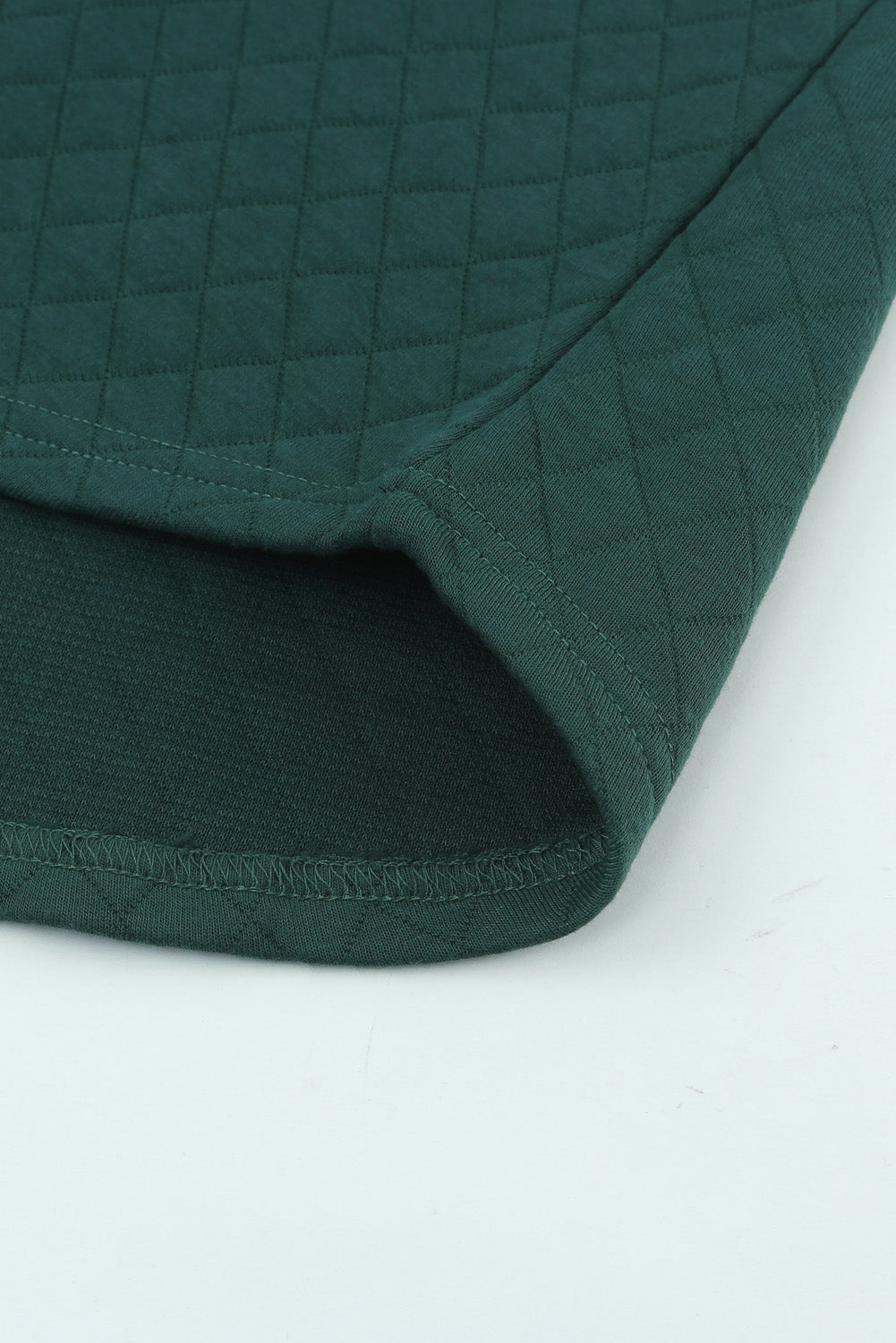 Sweat-shirt Green Geometric Texture Plaid Trim