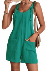 Combi-short texturée à poches et bretelles réglables-A WOMAN WE LOVE