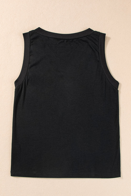 Black ribbed tank top *