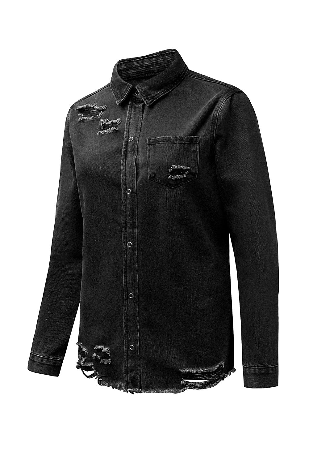 Veste en jean déchiré noire