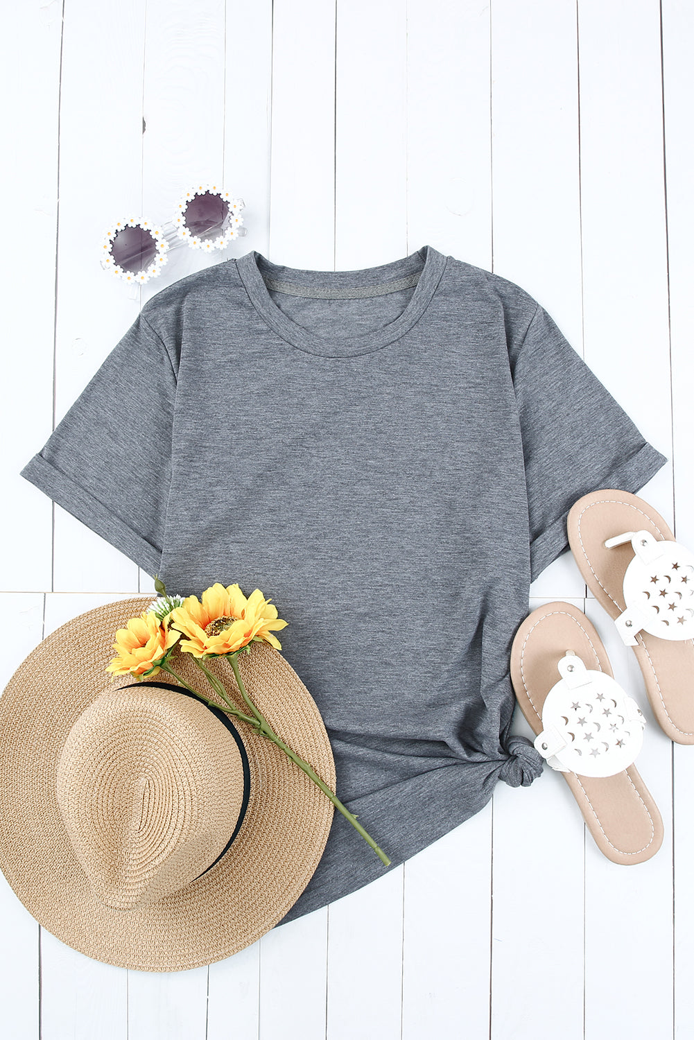 Uneed gray round neck t-shirt