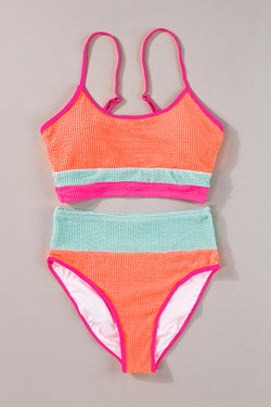 Sexy Bikini Set Alta cintura de color naranja Grapefruit