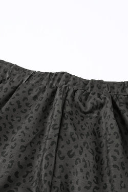 Pantalones de jogging de leopardo negros y ventos