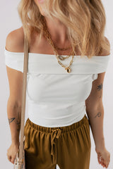White slim high with folded shoulders